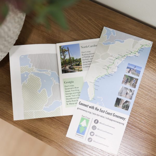 brochure maps on table